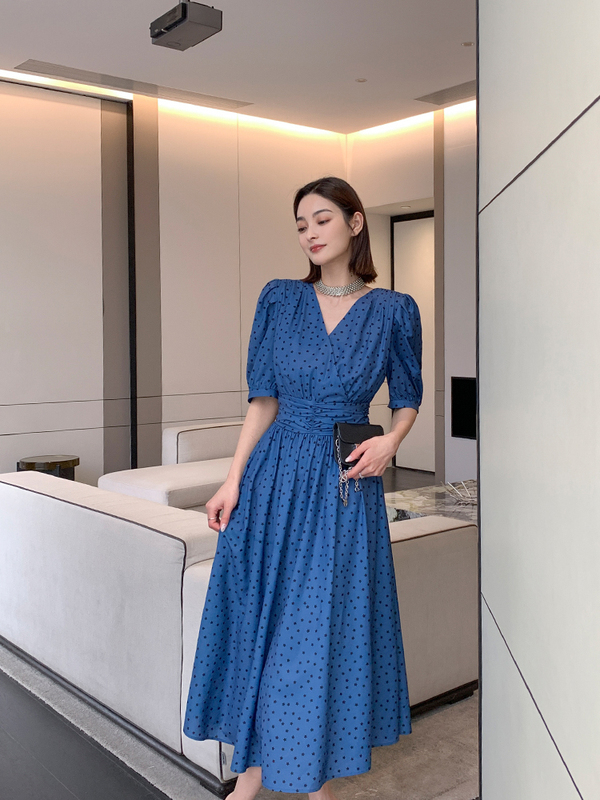 Lier Lrks'Gypsophila' from the Series'From the Stars' Printed A-Line Skirt Slimming Casual Dress Yl070