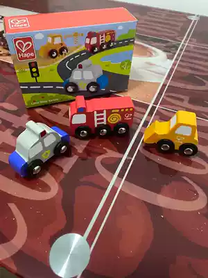 hape wooden small car set
