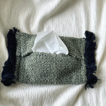 Original tissue box modern simple model bedroom tissue box burlap black green versatile tassel style