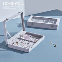 Jewelry storage box girl heart earrings earrings studs earrings jewelry jewelry home visual dustproof box exquisite box