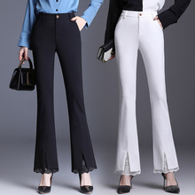 Flare pants for women's spring and autumn 2024, new drape high waisted slimming casual micro flared pants for small and large-sized mom women's pants