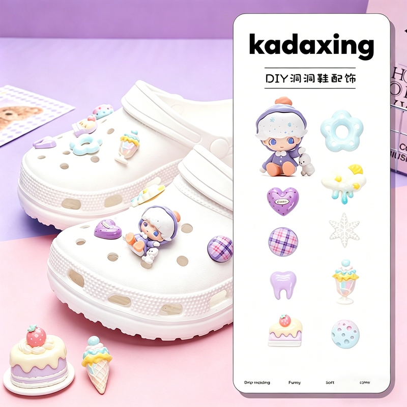 Original Crocs Shoe Accessories Dimoo Bubble Mart Shoe Buckle Decoration DIY Accessories Dessert Shape Crocs Shoe Charms