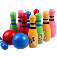 Đồ chơi bowling cho trẻ em 2-3-4-8 tuổi đặt trò chơi trẻ em bằng gỗ lớn màu xanh lá cây - Quả bóng bowling bộ bowling cho bé