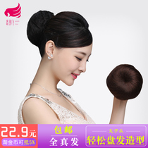 Wig ball head plate hair real hair bag half ball head flower head leopard head fluffy natural artifact hair bag woman