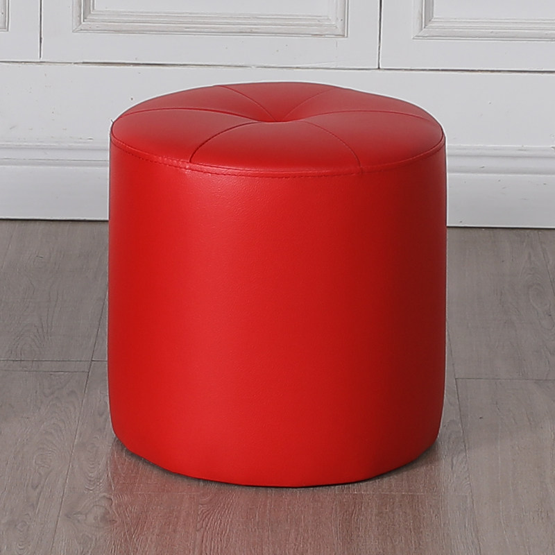 Leather stool round stool square stool home living room coffee table KTV fitting room shoe changing stool dressing stool sitting pier sofa stool