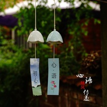 Handmade ceramic wind chime hanging Japanese style car pendant home decoration small hanging jewelry creative birthday gift