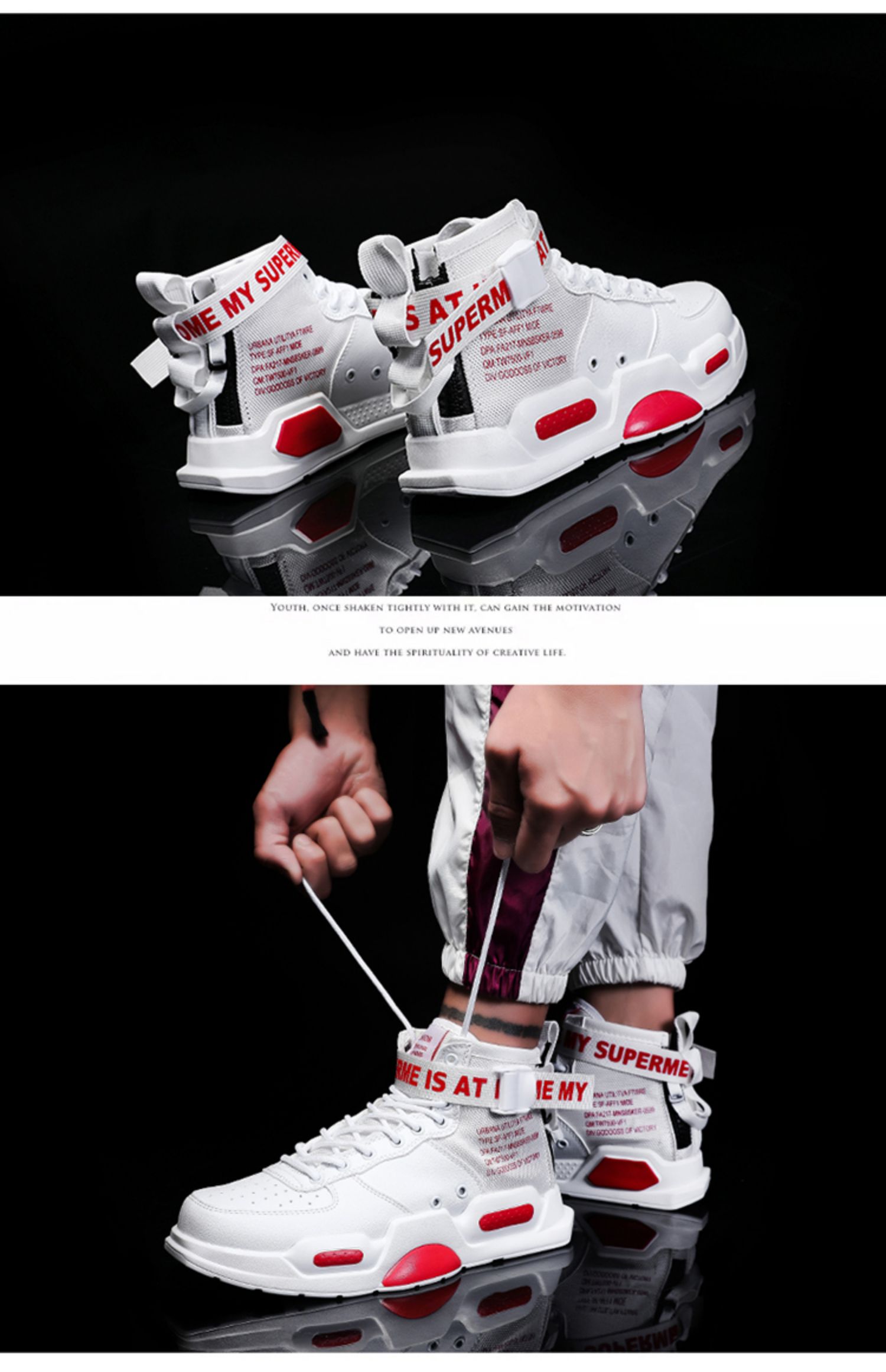Giày nam giày thủy triều gầm rú Tianzun giày thể thao bình thường Không quân số 1 Giày cao nam thoáng khí - Giay cao sneaker nam