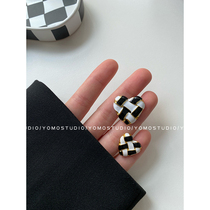 YOMOSTUDIO love black and white checkerboard metal buttons small fragrance tweed coat coat coat women buttons