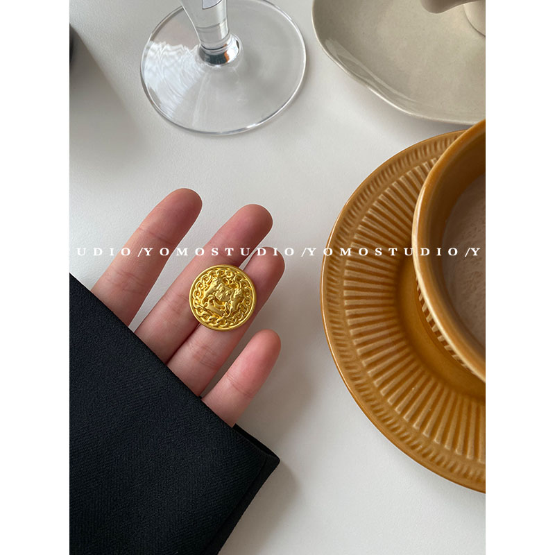 YOMOSTUDIO Xiao Xiao Xiao Xiao Xiao Ancient Fengru Metal Button Oriental Watch imitating gold coat coat coat jacket jacket