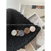 YOMOSTUDIO Xiaoxiang Art Wind Button Metallic Grease Button Jacket Western Decorative Fur What About the Coarse Flowers Button