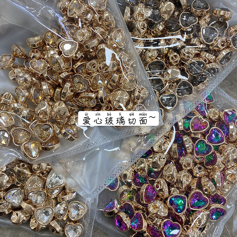 YOMOSTUDIO LOVING SECTION GLASS METAL BUTTON Dark Eye Hand-stitched Shirt with Decorative Little Accessories Buckle