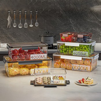 Refrigerator Sealed Box, Food-Grade Kitchen Preservation Box, Multi-Specification Fruit and Vegetable Sealed Box, Thickened and Durable Freezer Box