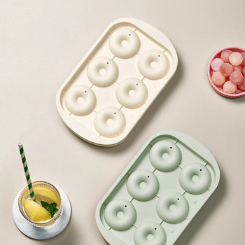 Donut White Jelly Ice Tray Popsicle Mold Creative Ice Cream Ice Cube Box LAOSHU Stick Ice Cream Mold
