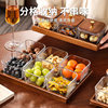 Creative Walnut Wood Fruit Plate Snack Plate Household Divided Fruit Plate Dessert Candy Glass Bowl Fruit Plate Fruit Tray