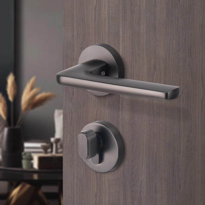 Fivepears Mechanical Door Lock Indoor Bedroom Nordic Black Split Modern Minimalist Silent Wooden Door Handle