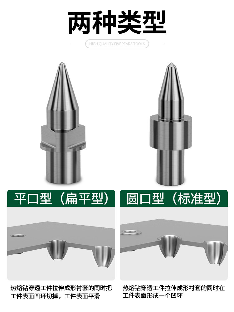 Fupu Hot Melt Drill Bit Tungsten Steel Alloy Extrusion Melting Imported Round Mouth Flat Mouth Tungsten Steel Stretch Drilling Hot Melt Drill