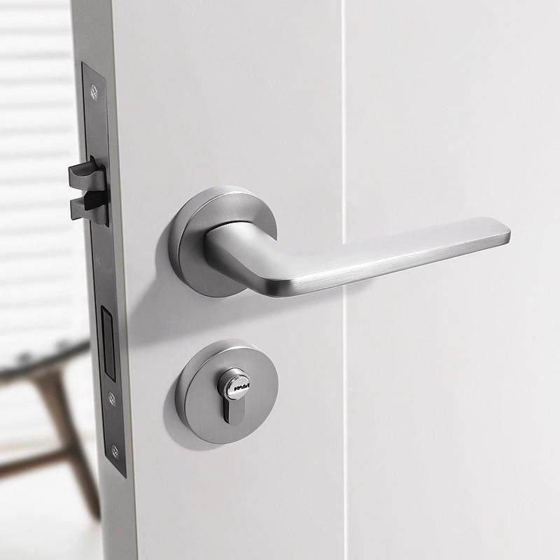 Fivepears Mechanical Door Lock Indoor Bedroom Nordic Black Split Modern Minimalist Silent Wooden Door Handle