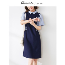 Fa-style dress for women Summer 2022 New casual shirt with short sleeves Tubby big size Fat mm women Bottletide Skirts