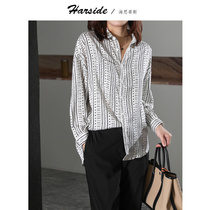 HARSIDE lapel shirt women long sleeve 2021 spring new wild loose French lazy top