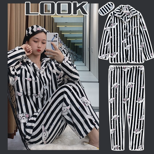 Демисезонная коралловая бархатная мультяшная пижама, 2020 года, увеличенная толщина