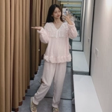 Коралловая бархатная кружевная демисезонная пижама для принцессы, розовый комплект, кружевное платье, 2020