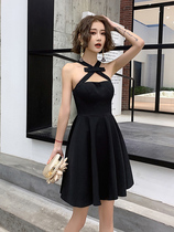 Evening dress women 2021 New Party temperament birthday party dress small dress usually can wear short winter