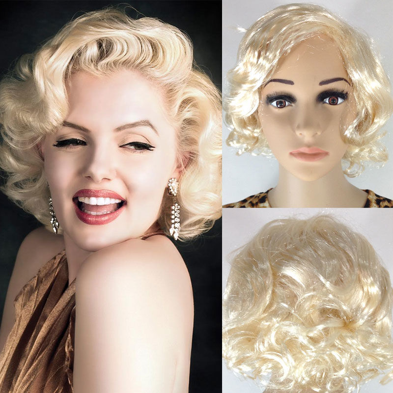 Marilyn Monroe Wig Stage Performance Children's Adult Short Curly Hair Retro Wig Female Blonde Short Wig Cosplay
