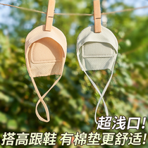 High heels boat socks for women spring and summer thin pure cotton shallow mouth non-falling ice silk mesh cotton pad suspenders invisible socks for women