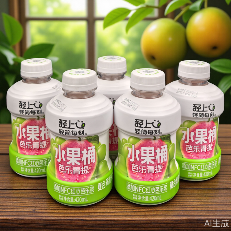 Lightly Flavored Guava Green Grape Juice with Nfc Red Heart Guava Pulp Juice Drink, Fruit Bucket 420ml*20 Buckets, Whole Box