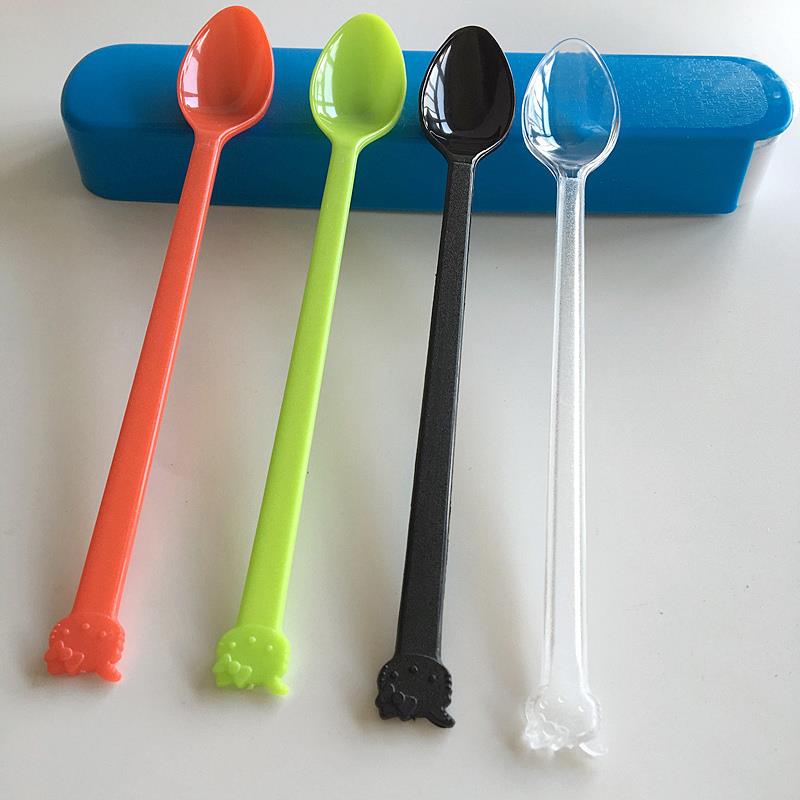 Dessert spoon, one - time long spoon long - handle creative cute plastic spoon long ice - ice ice and ice - spoon long spoon