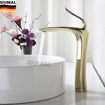 German gold all-copper single-hole washbasin faucet Bathroom table basin Hot and cold water basin basin faucet