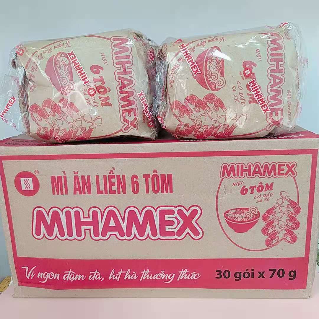 Vietnamese paper bag noodles old MILIKET shrimp-flavored instant noodles 65gx30 bags Vietnamese-style sour shrimp instant noodles