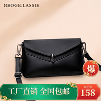 Soft Leather Pouched Bag Woman Skew Satchel 2022 New Lady Bag Fashion Genuine Leather Single Shoulder Bag Middle-aged Woman Bag Mom Bag