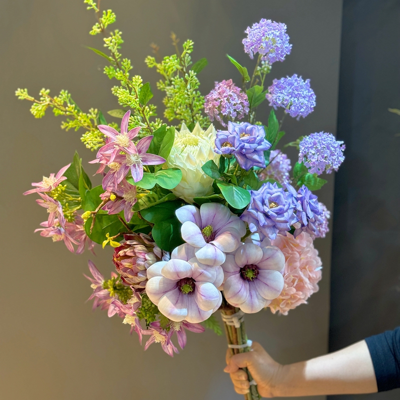 オリジナルのフラワーアートモネガーデン新しい中国アメリカの軽い高級造花高級リアルなリビングルーム皇帝ブーケ