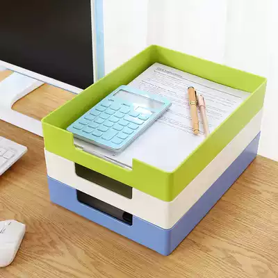 Office A4 paper storage box abs thick drop can be superimposed desktop file storage box jewelry storage box