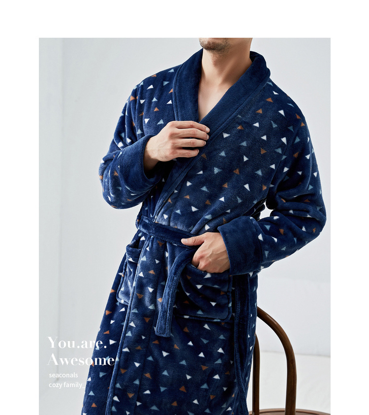 Áo khoác nam mùa đông dày ấm áp flannel 2018 mới phục vụ lông cừu san hô nam có thể mặc áo ngủ nữ