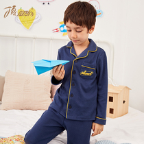 Top-Piperi Childrens pyjamas boy pure cotton long sleeve suit cardiovert Spring and autumn CUHK Scout cotton boys home clothes