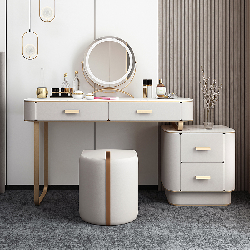 Italian dressing table large apartment bedroom dressing table net red ins style high-end sense makeup table storage cabinet integrated