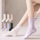 纯棉堆堆袜女中筒百搭多色吸汗透气*3双