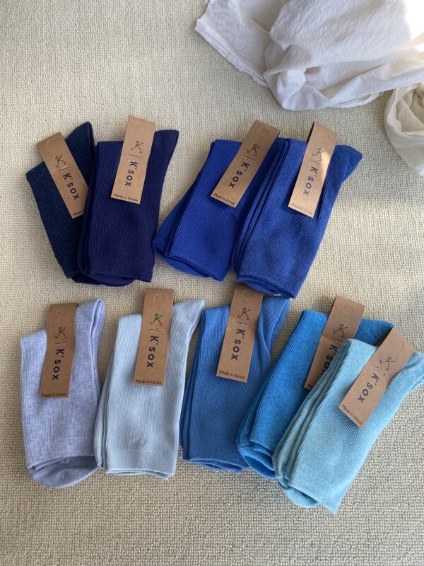 Blue, Light Blue, Lake Blue Mid-Calf Slouch Socks for Women, Imported from Korea, Solid Color Basic Versatile Socks ins Blue, Light Blue, Lake Blue Mid-Calf Slouch Socks for Women, Imported from Korea, Solid Color Basic Versatile Socks ins