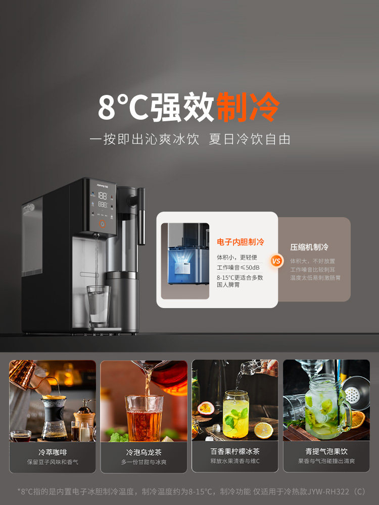 Nine-Balcony Style Water Purifier, Household Cooling and Heating All-In-One Machine, No Installation Required, Water Purifier, Mineral Spring Instant Hot Water Dispenser
