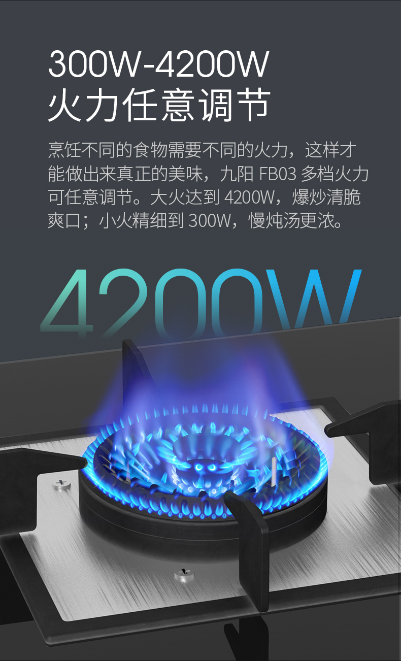 九阳 FB03 4.2KW猛火 台嵌两用燃气灶 一级能效 图5