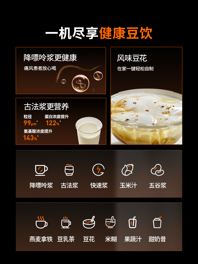 Joyoung Soy Milk Maker, No Hand Washing Required, Household Automatic Multifunctional Inverter Quiet Blending and Cooking Blender K7Pro