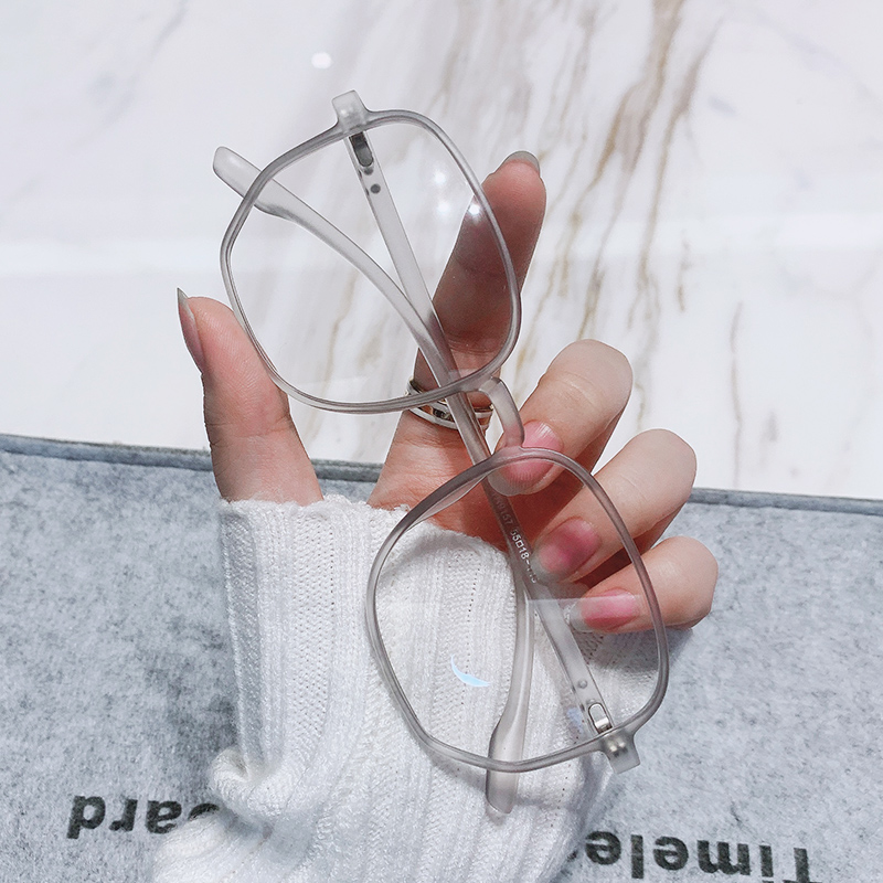 Ultra-light black short-sighted glasses frame female big face is thin with degree eyes round face plain face Korean version tide can be matched