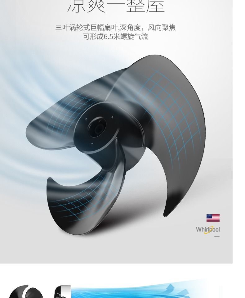 Quạt điện Whirlpool quạt sàn nhà quạt chu kỳ điều hòa không khí đối lưu máy tính để bàn câm điều khiển từ xa quạt tiết kiệm năng lượng - Quạt điện quạt pin mini