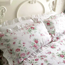 A pair of cotton cotton small floral single Korean pastoral oversized pillowcases 2 student pillowcases