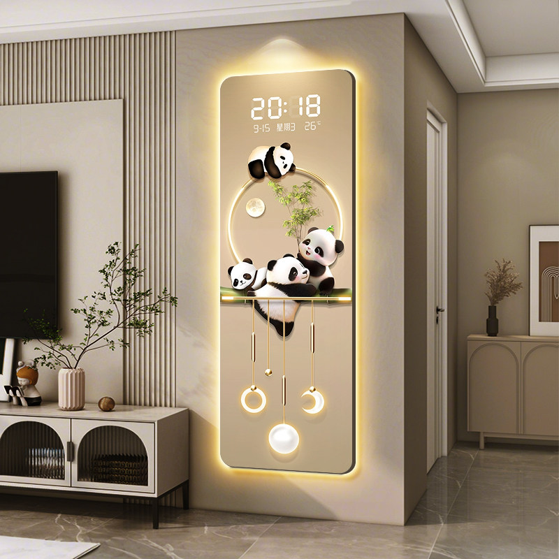 Cream style panda living room grille decoration painting