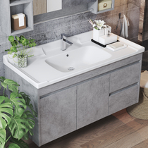 Solid wood wall-mounted washbasin cabinet Composition small family type toilet wash face basin pool Easy hanging basin washing table