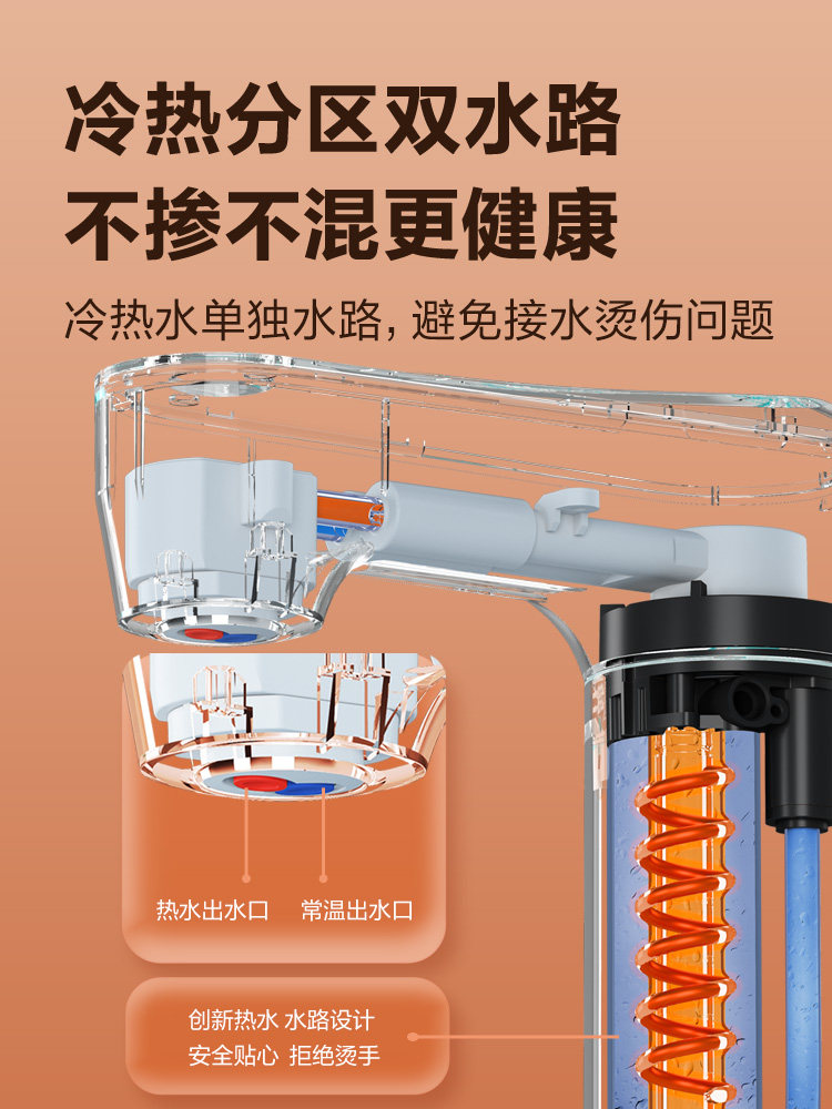 Tokit Kitchen Counter 600Q Dual-Use Hot and Cold Water Dispenser Under-Sink Ro Reverse Osmosis Water Purifier