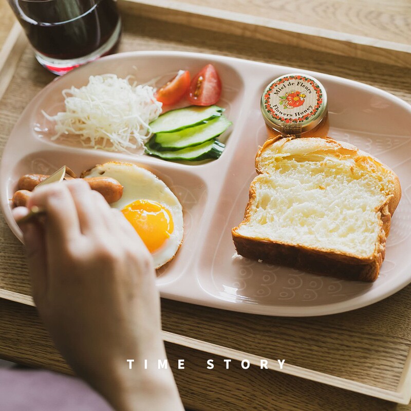 Japanese Imported Aiyu × Ishihara Ryo-Ta Bird-Themed Family Multi-Color Compartmentalized Breakfast Low-Fat Meal Plate